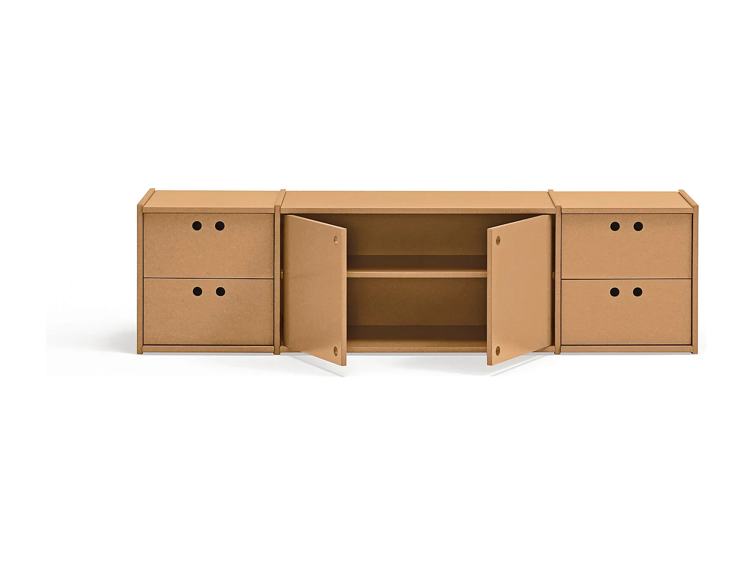 Meuble TV 2 deuren, 4 laden, 157 x 42 cm