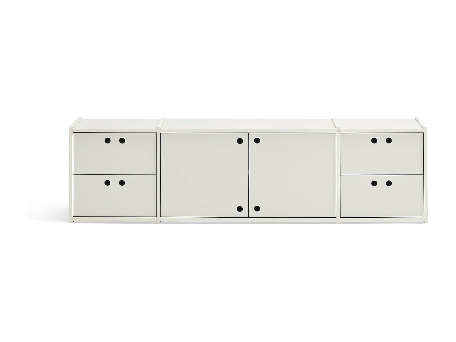 Meuble TV 2 deuren, 4 laden, 157 x 42 cm