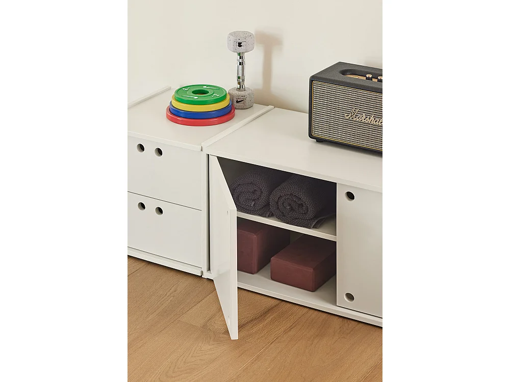 Meuble TV 2 deuren, 4 laden, 157 x 42 cm