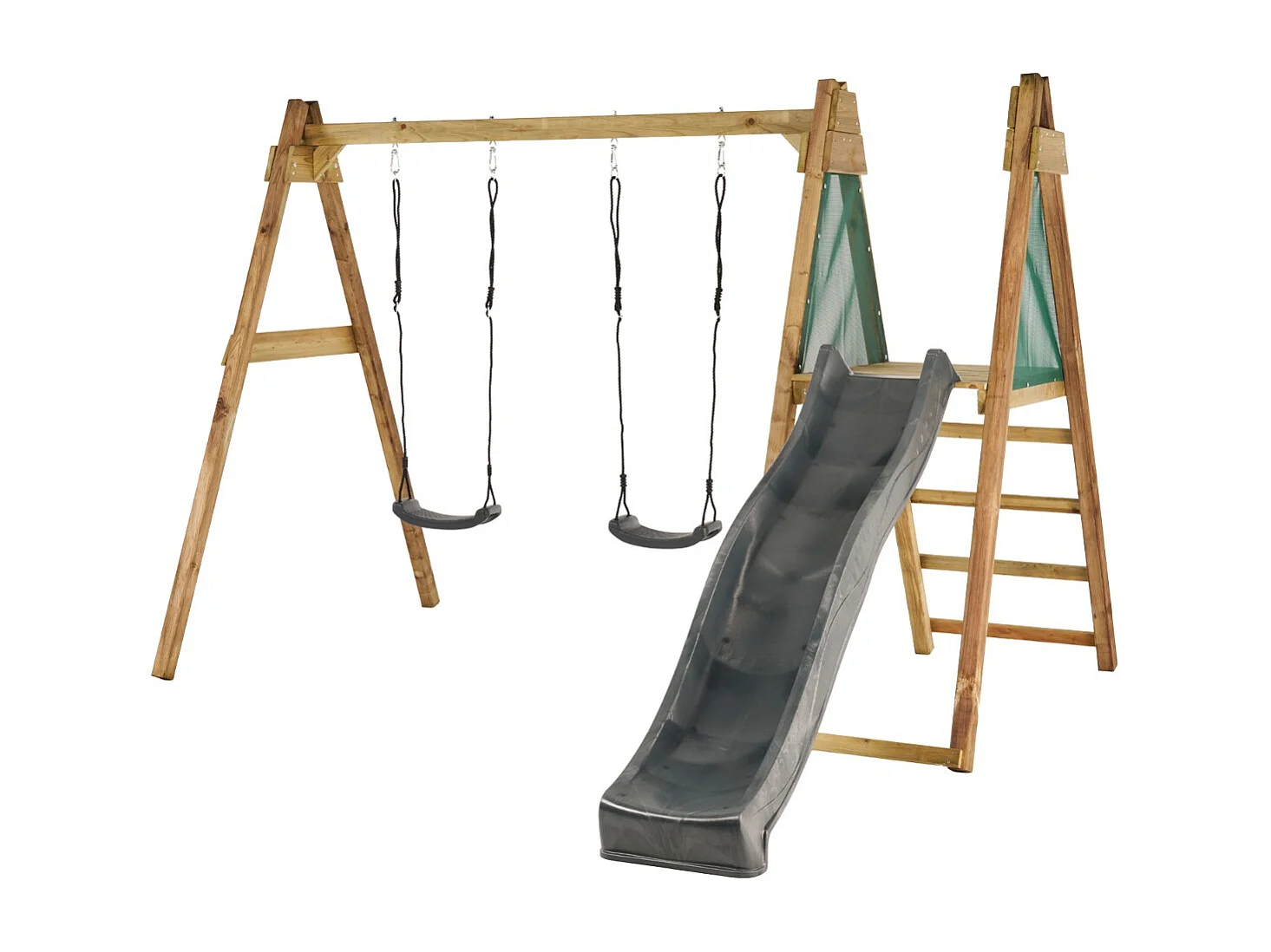 Kangui - Portique balançoire et toboggan WINDI Gris