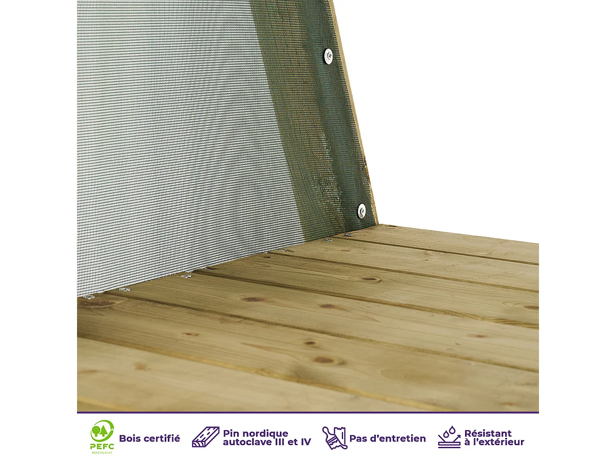 Kangui - Portique balançoire et toboggan en bois WINDI - Gris