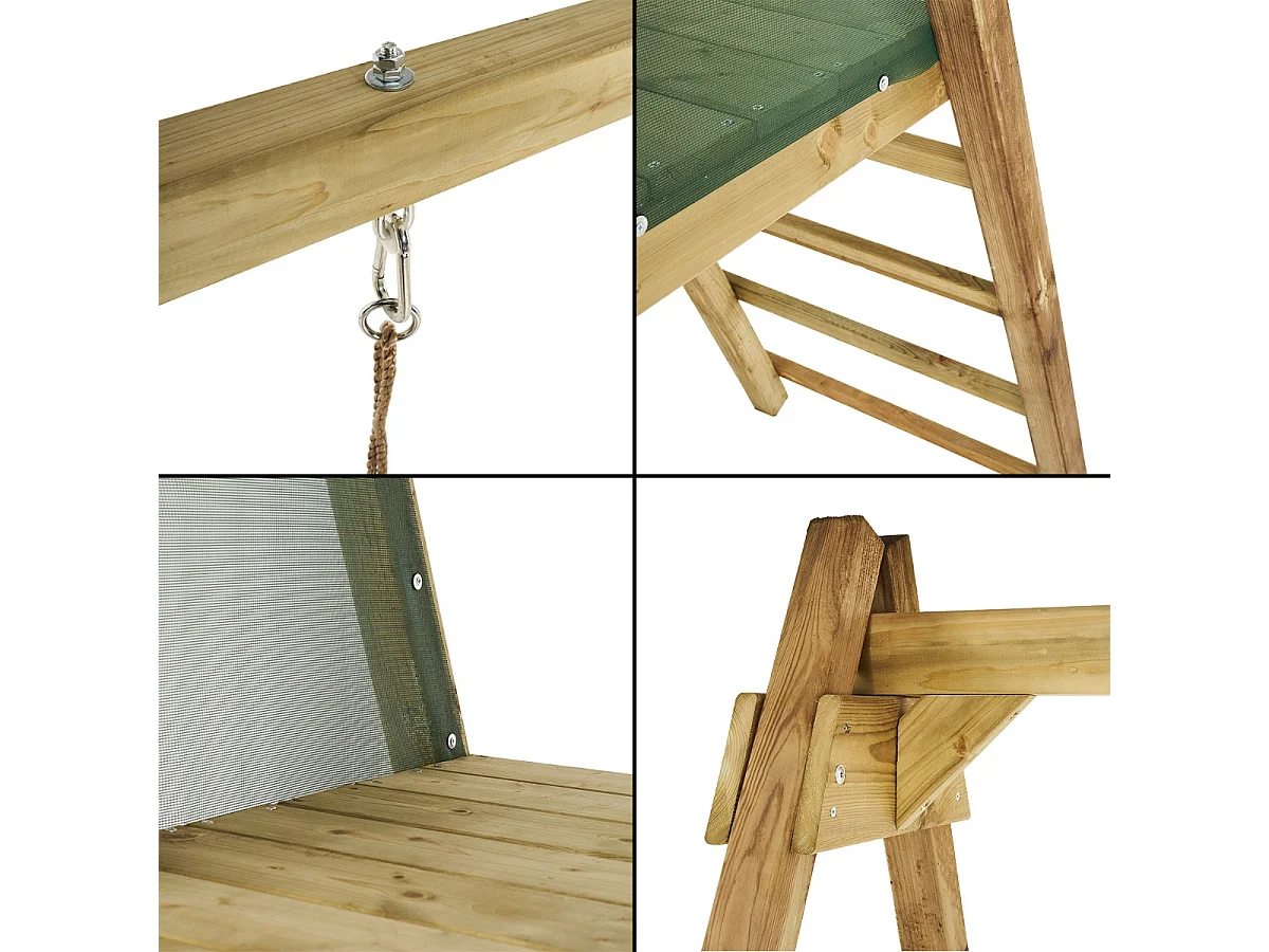 Kangui - Portique balançoire et toboggan en bois WINDI - Gris