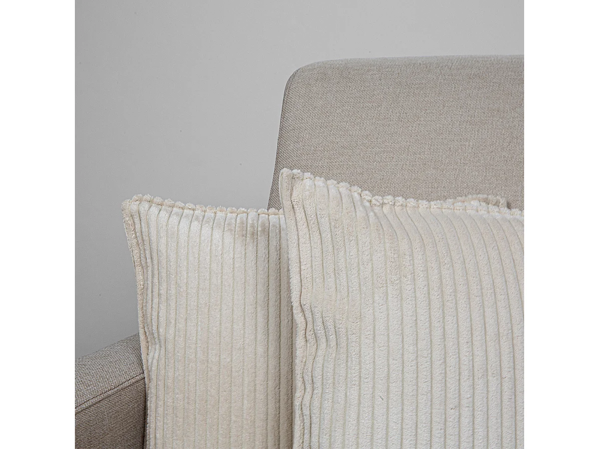 MATELAS POUR TOUS | Lot de 6 coussins velours côtelé MALO | Beige