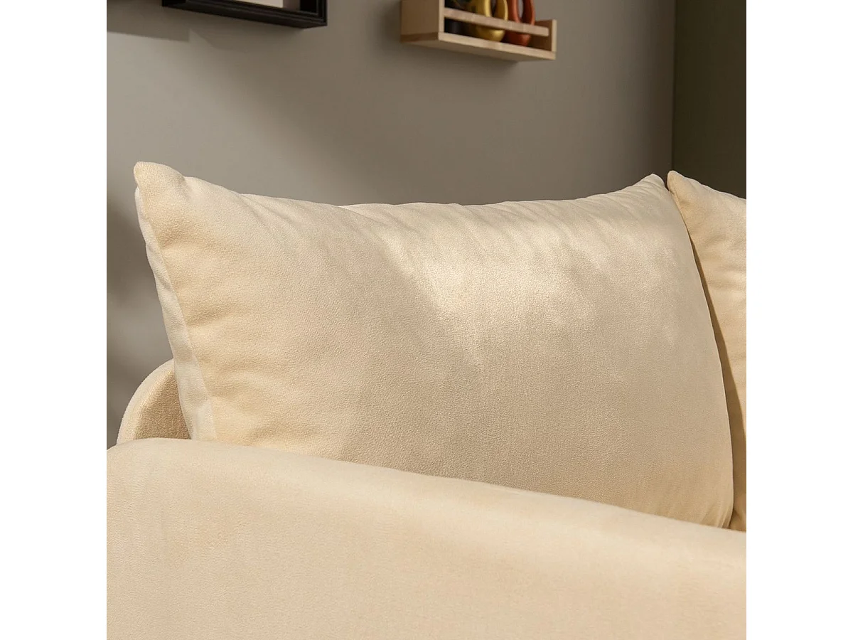 Canapé convertible 2,5 places en tissu beige - Luz