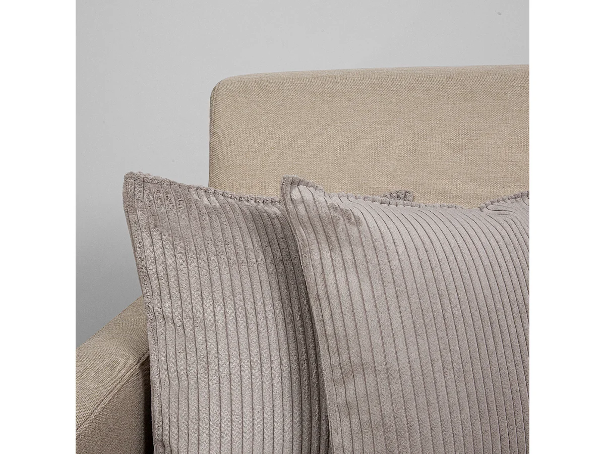 MATELAS POUR TOUS | Lot de 4 coussins velours côtelé MALO | Gris Clair