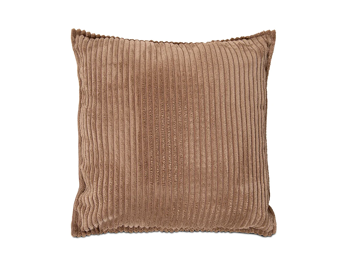 Lot de 6 coussins velours côtelé MALO 40x40cm - Marron