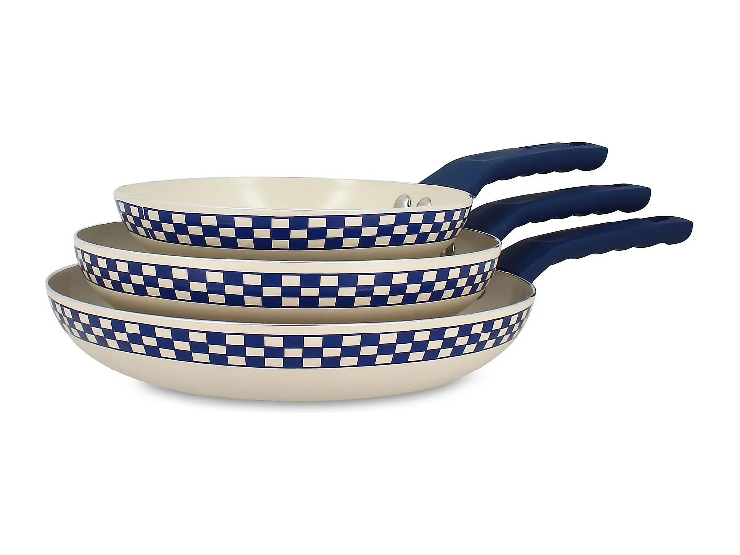 Menastyl - Set 3 Pièces Ginette En Aluminium Recyclé Revêtement Céramique