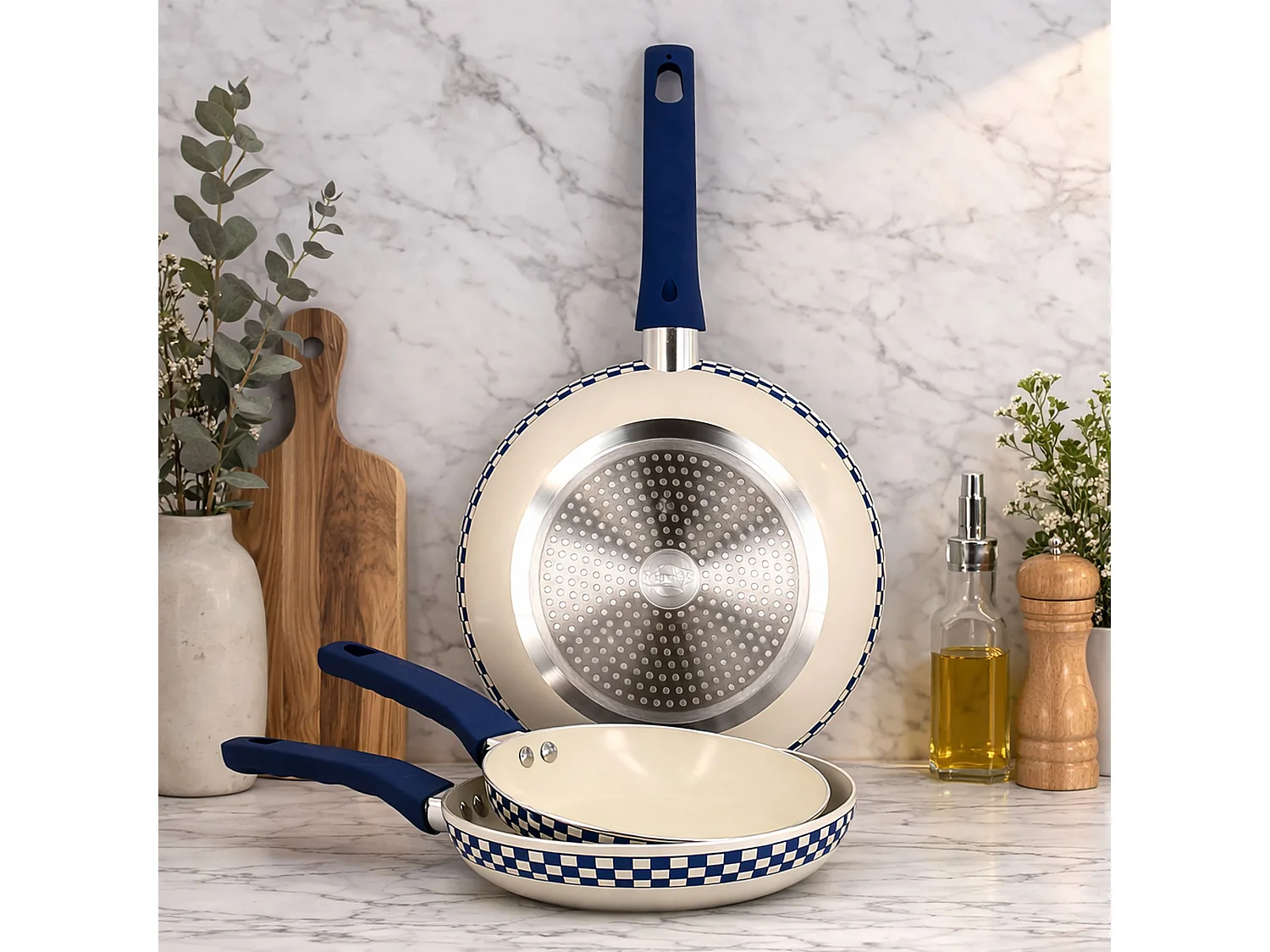 Menastyl - Set 3 Pièces Ginette En Aluminium Recyclé Revêtement Céramique