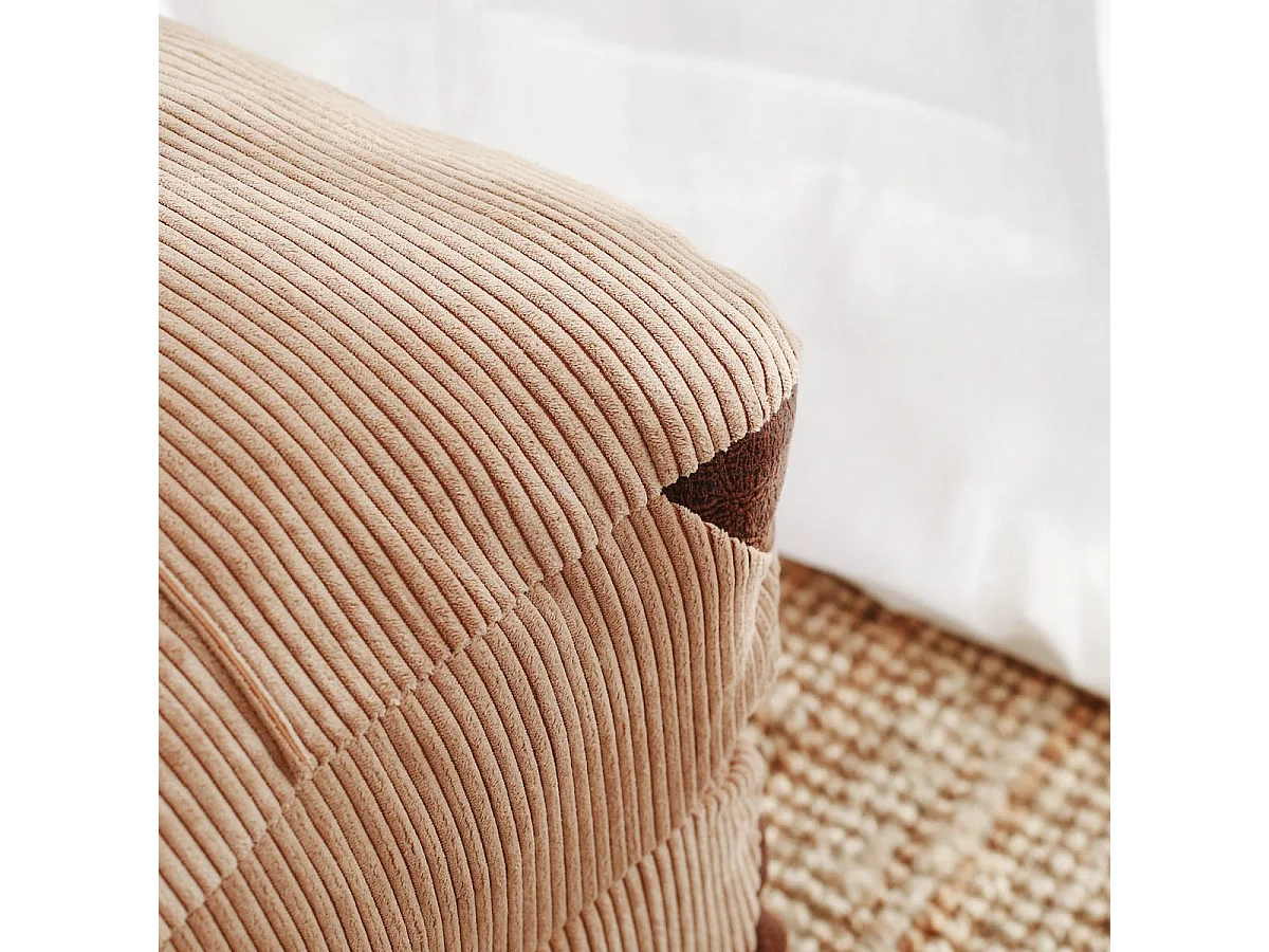 Chauffeuse convertible en velours côtelé camel - Lucho