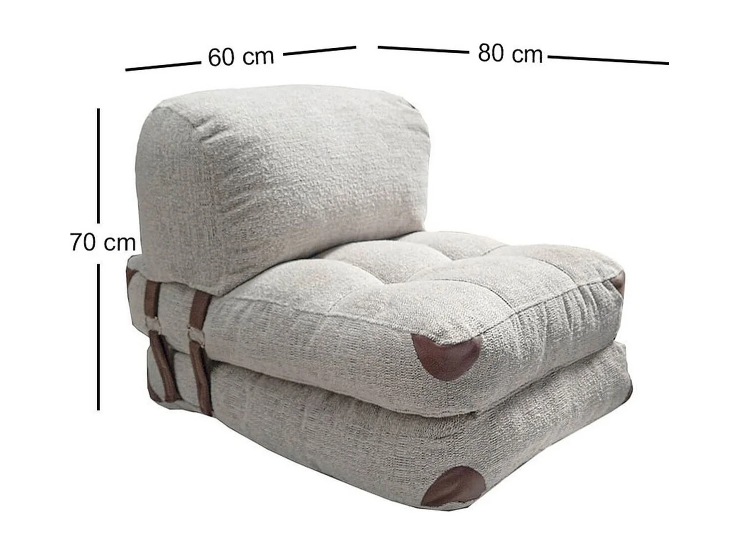 Chauffeuse convertible en tissu teddy gris - Lucho