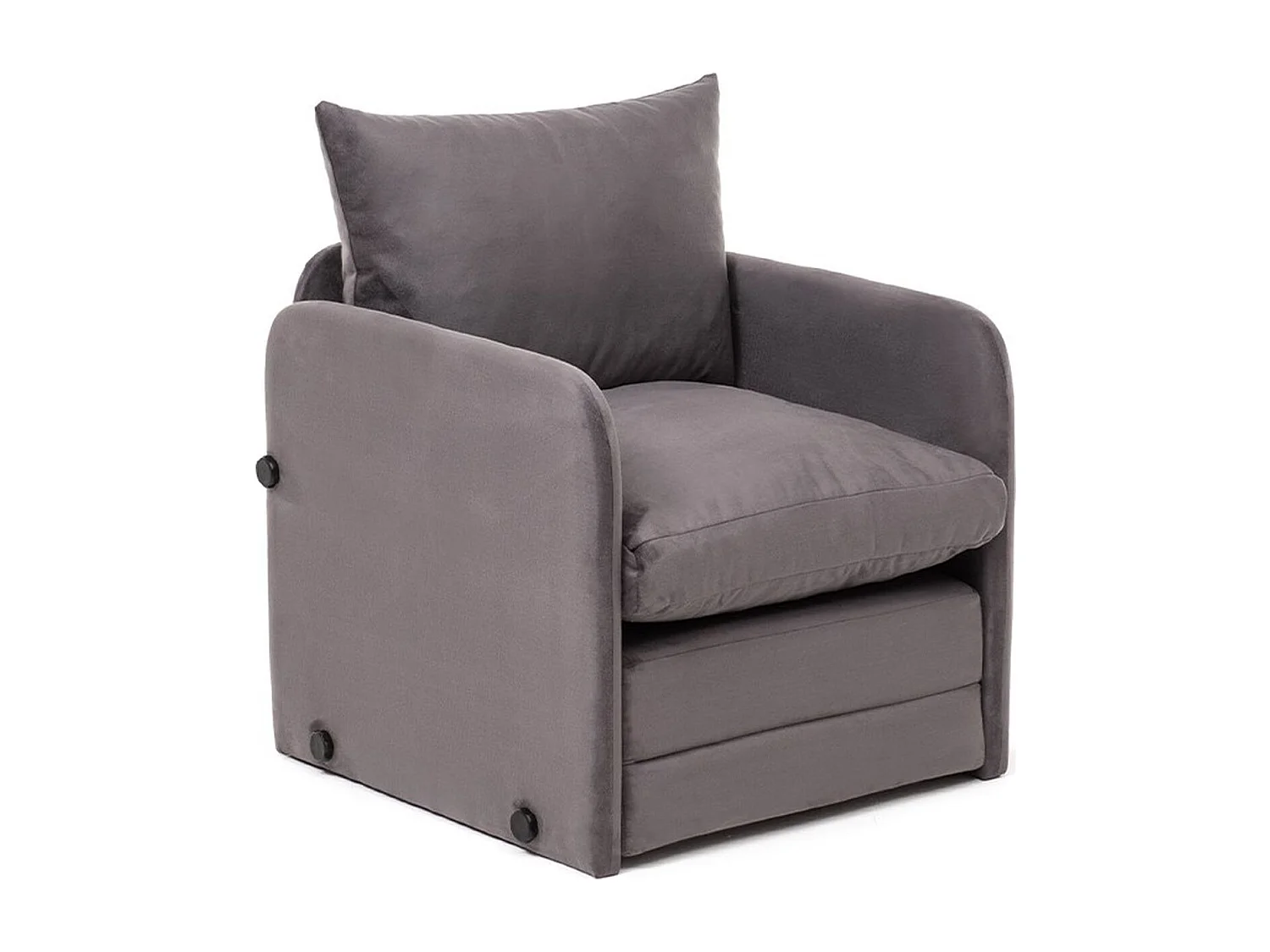 Fauteuil convertible en tissu gris - Luz