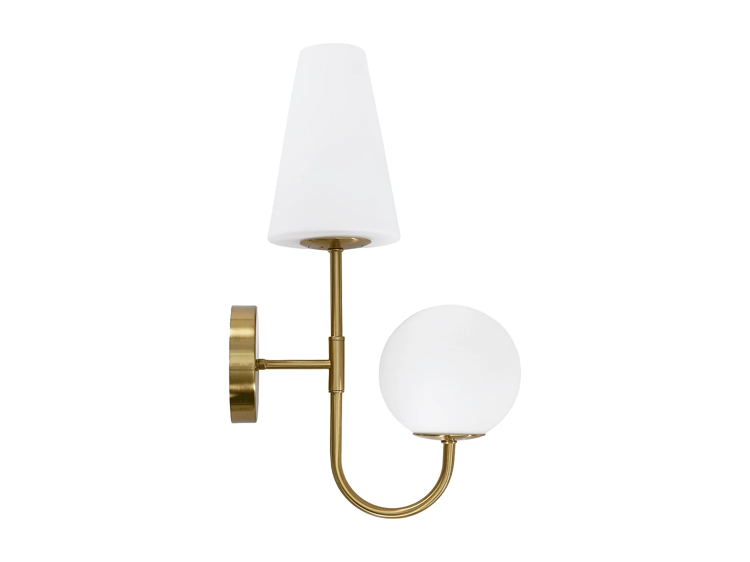 Applique murale d'intérieur 2 lots, lampe murale dorée avec abat-jour en verre dépoli,  couloir, ampoules E14x2 incluses