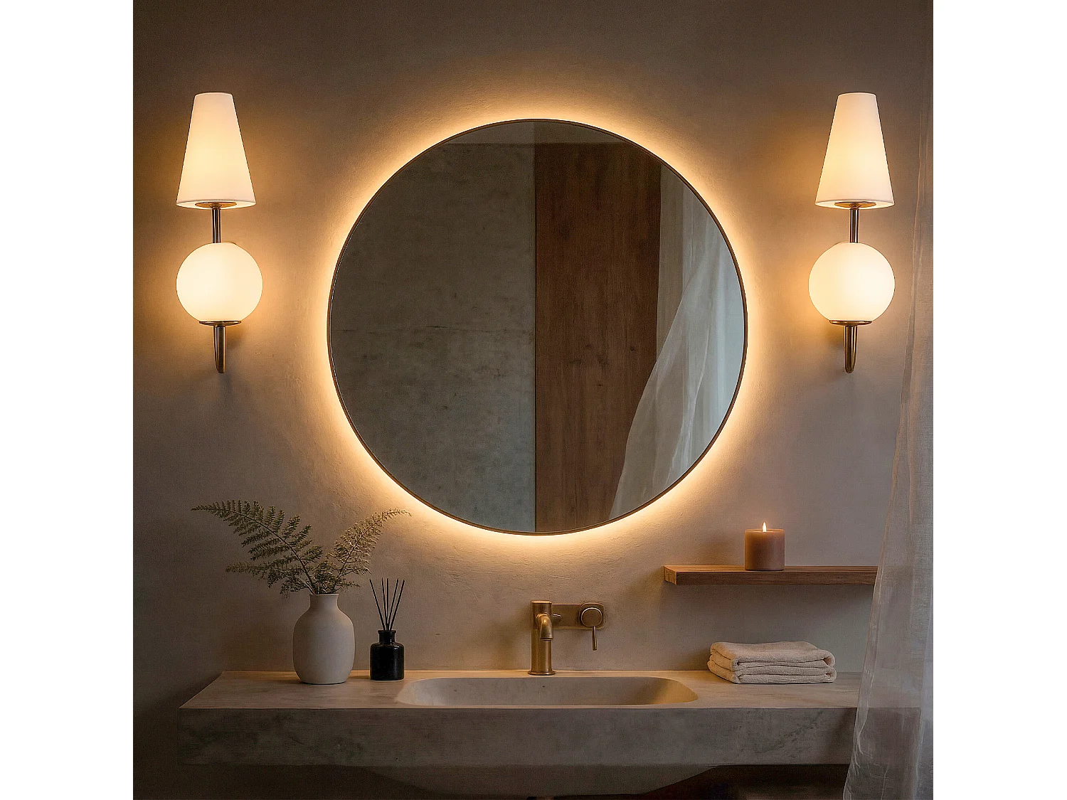 Applique murale d'intérieur 2 lots, lampe murale dorée avec abat-jour en verre dépoli,  couloir, ampoules E14x2 incluses