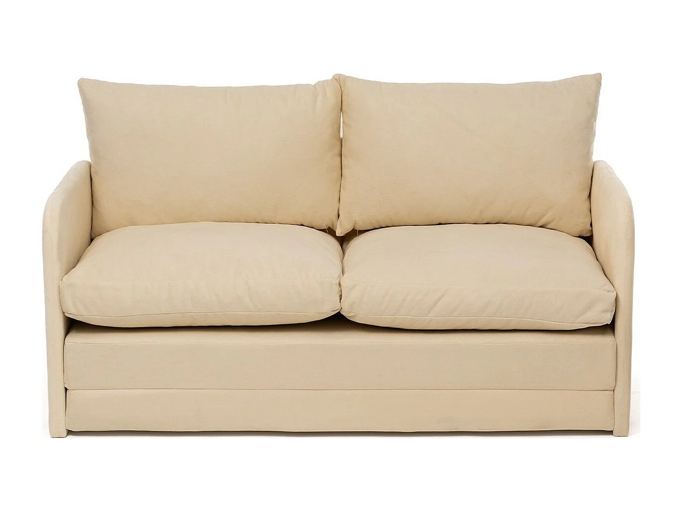 Canapé convertible 2 places en tissu beige - Luz