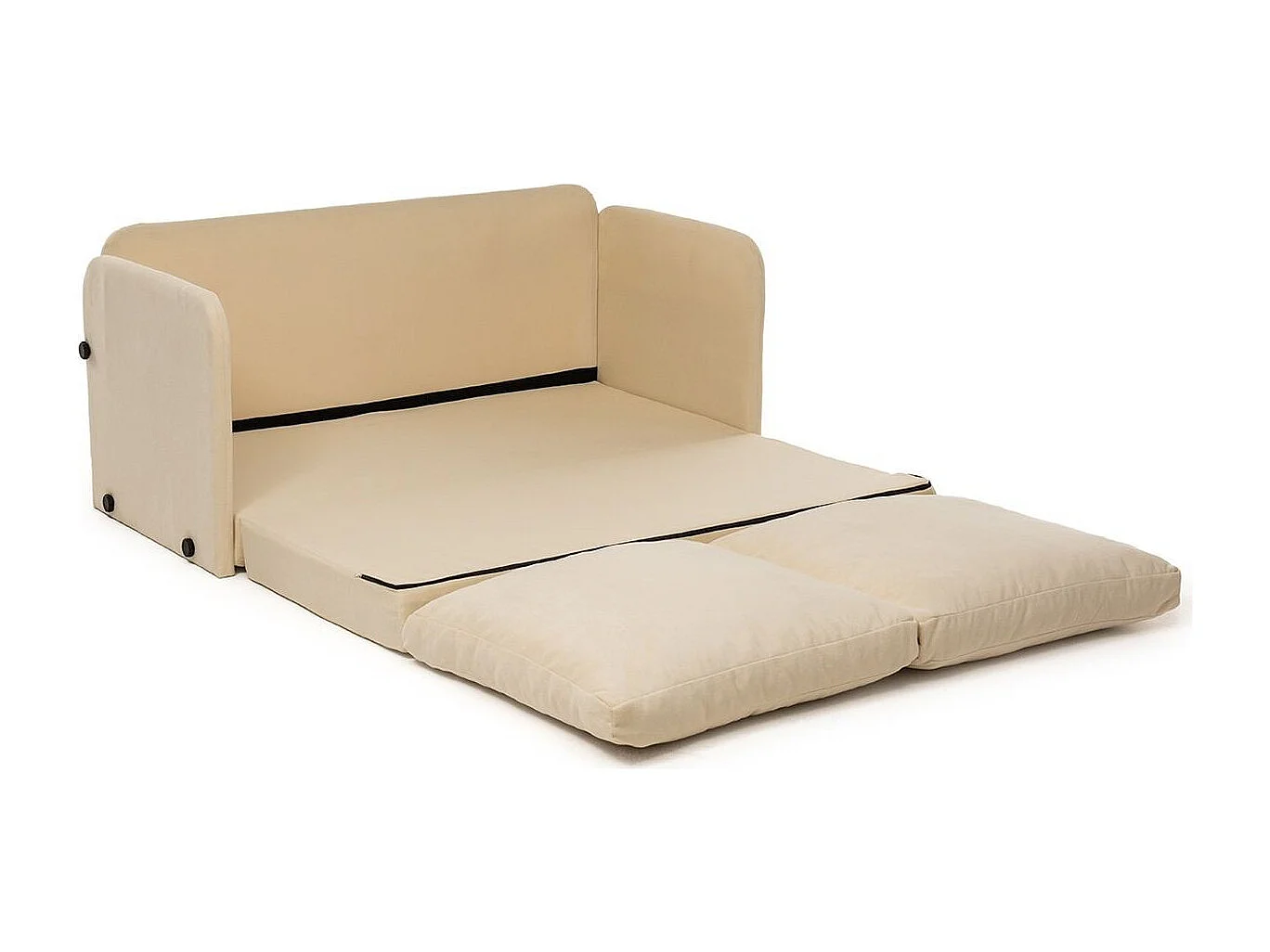 Canapé convertible 2 places en tissu beige - Luz