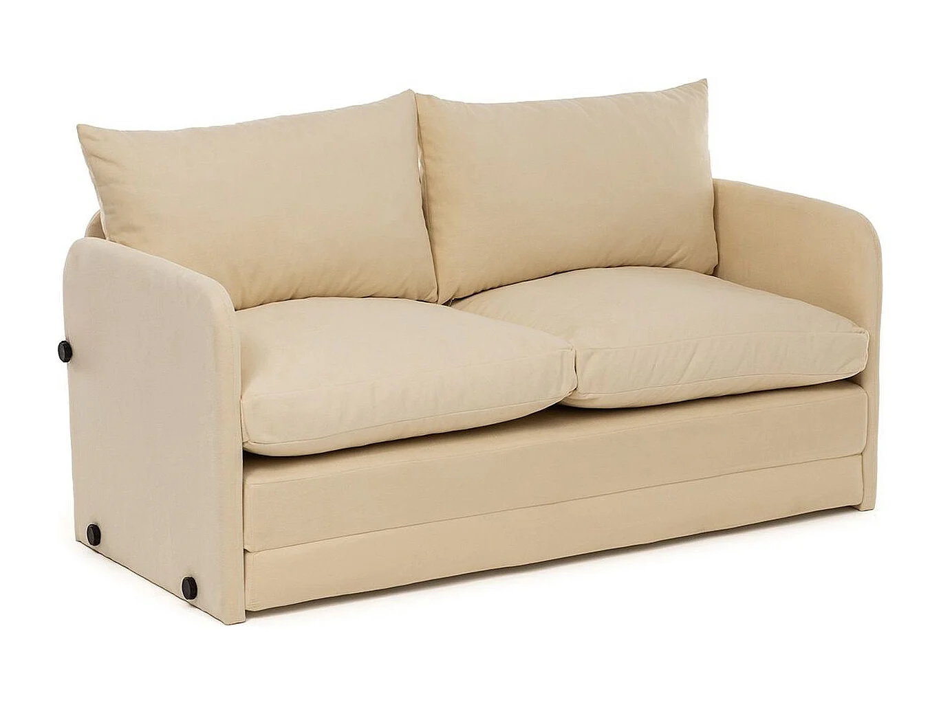 Canapé convertible 2 places en tissu beige - Luz