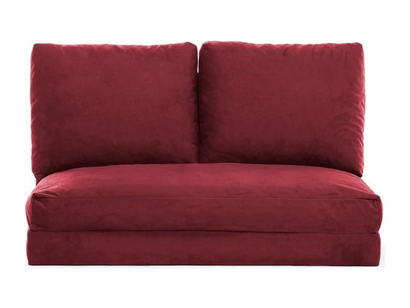 Canapé compressé convertible 2 places en tissu bordeaux - Vico