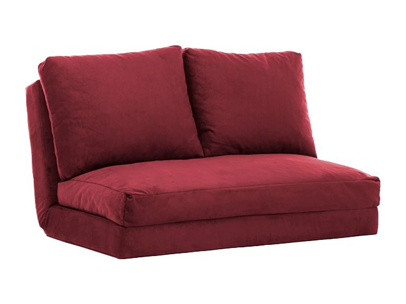 Canapé compressé convertible 2 places en tissu bordeaux - Vico