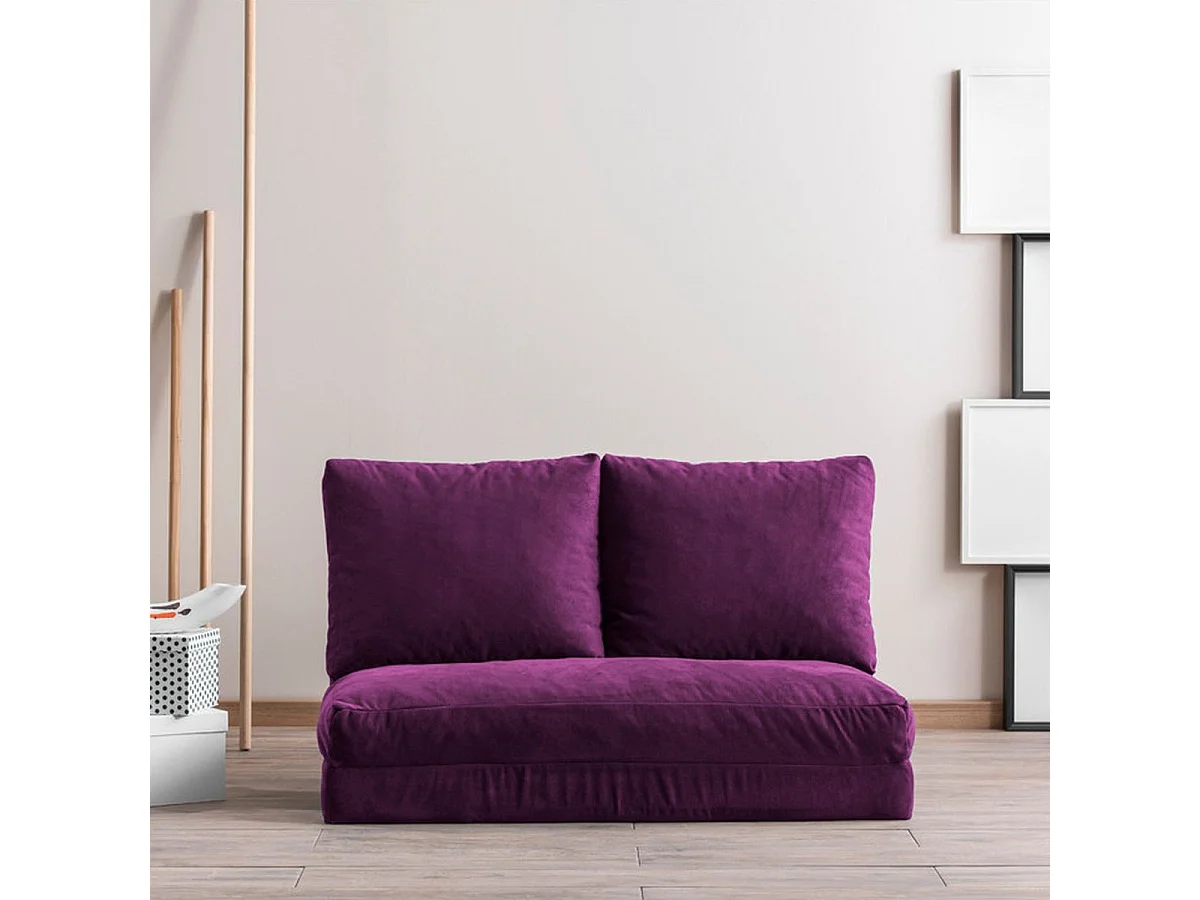 Canapé compressé convertible 2 places en tissu violet - Vico