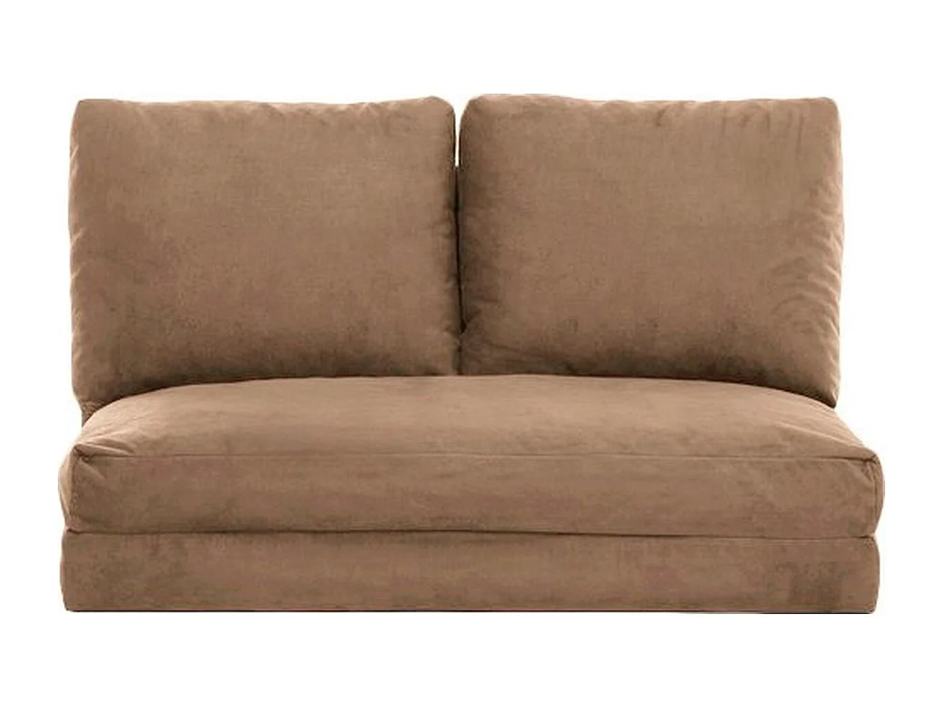 Canapé compressé convertible 2 places en tissu marron clair - Vico