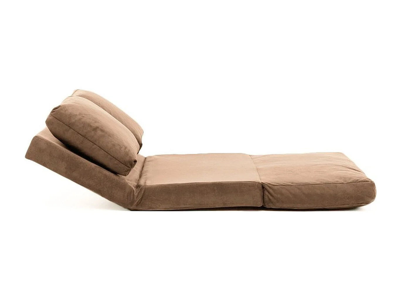 Canapé compressé convertible 2 places en tissu marron clair - Vico