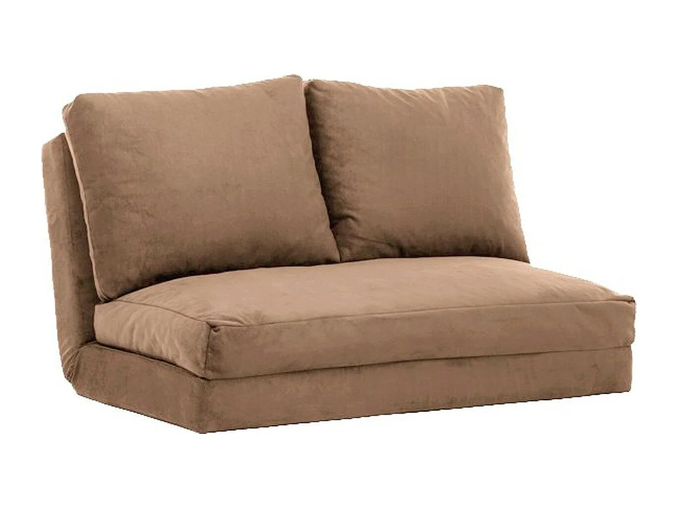 Canapé compressé convertible 2 places en tissu marron clair - Vico