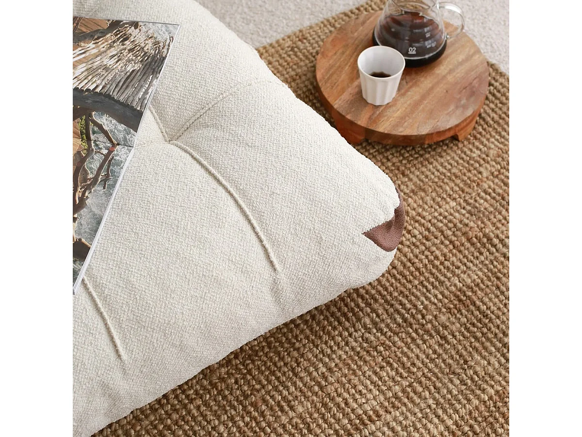 Chauffeuse convertible 2 places en tissu teddy beige - Lucho