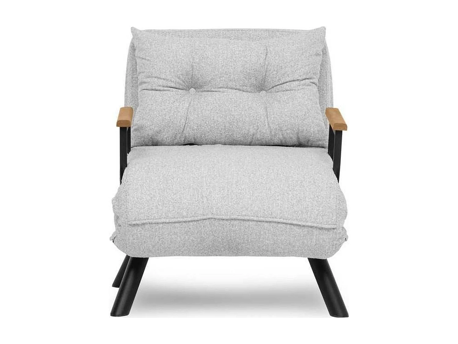 Fauteuil convertible avec dossier réglable en tissu teddy gris - Enea