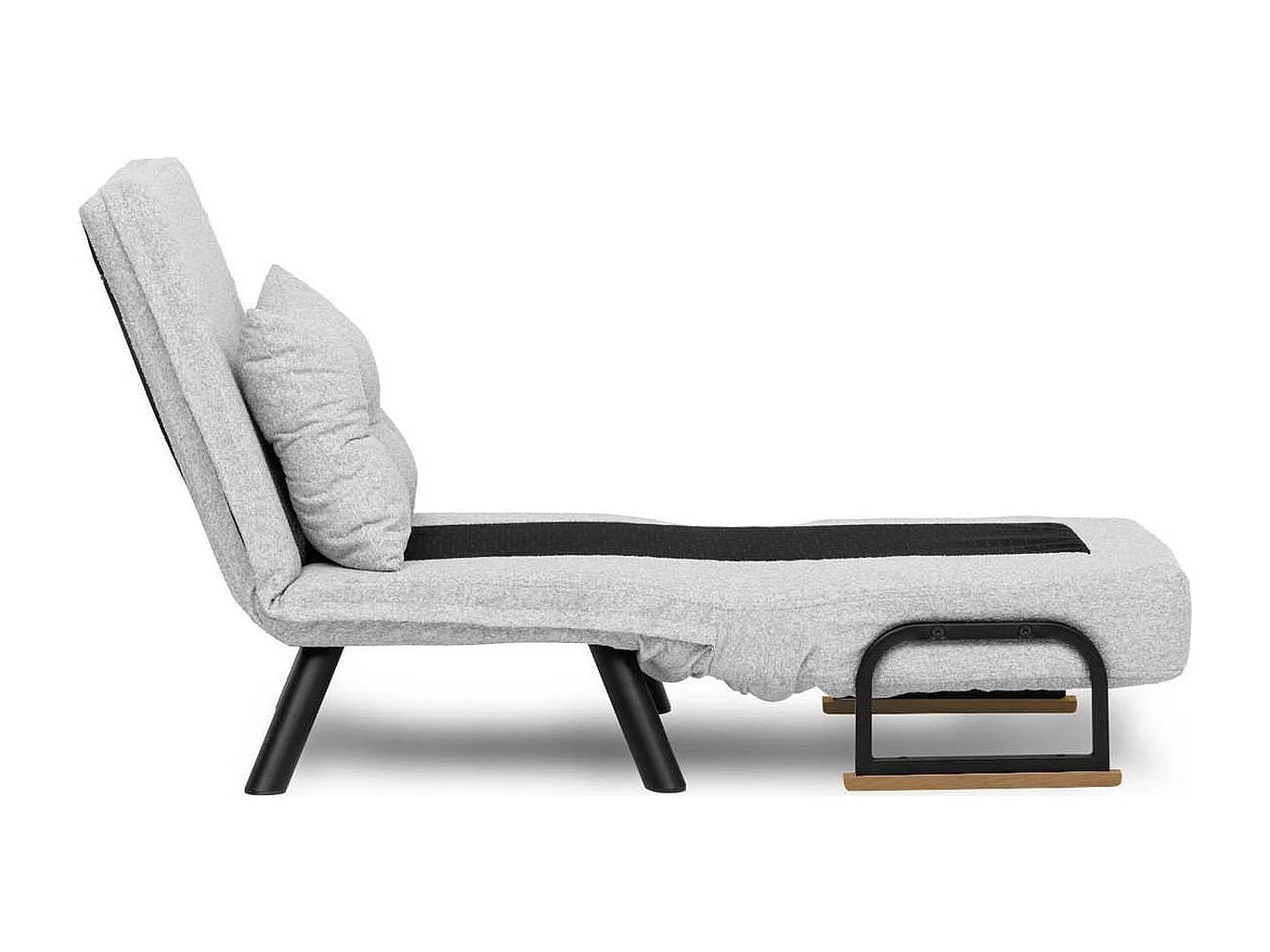 Fauteuil convertible avec dossier réglable en tissu teddy gris - Enea