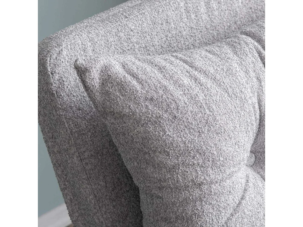 Fauteuil convertible avec dossier réglable en tissu teddy gris - Enea