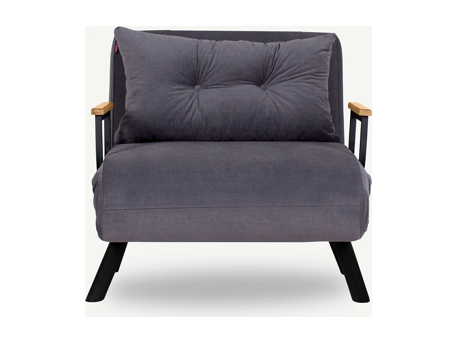 Fauteuil convertible avec dossier réglable en tissu gris - Enea