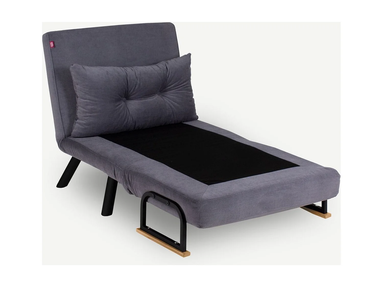 Fauteuil convertible avec dossier réglable en tissu gris - Enea