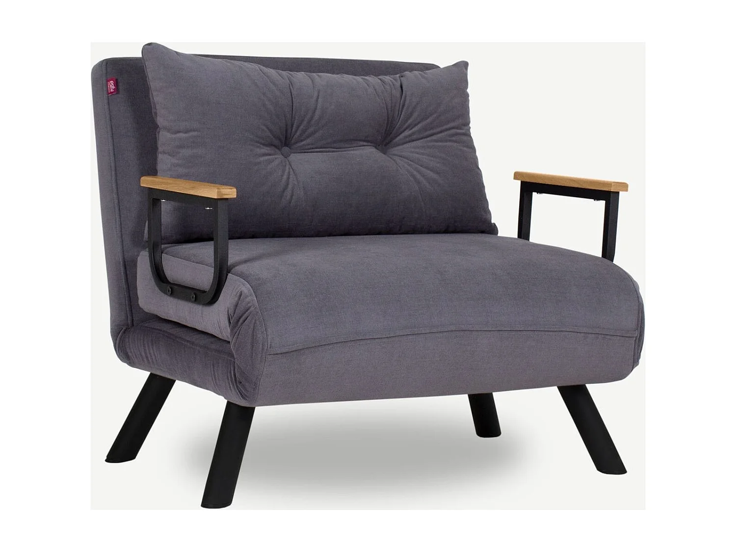 Fauteuil convertible avec dossier réglable en tissu gris - Enea