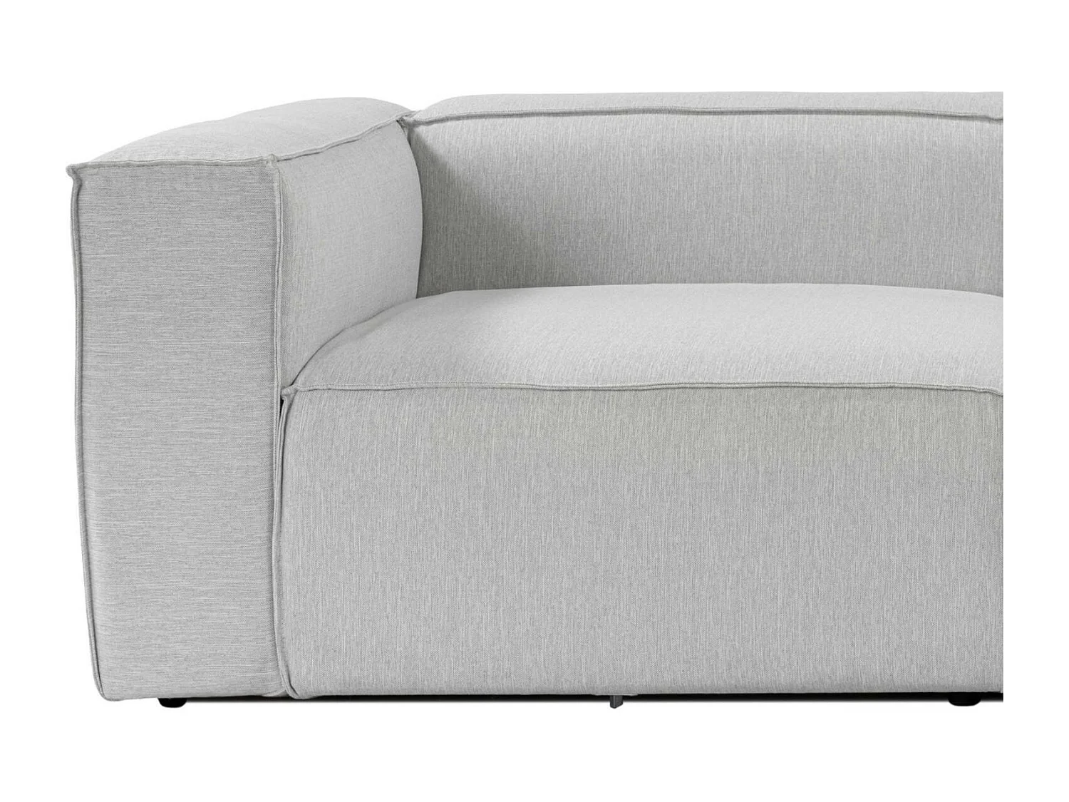 Canapé 3 places lin gris clair, accoudoirs carrés SPELLO