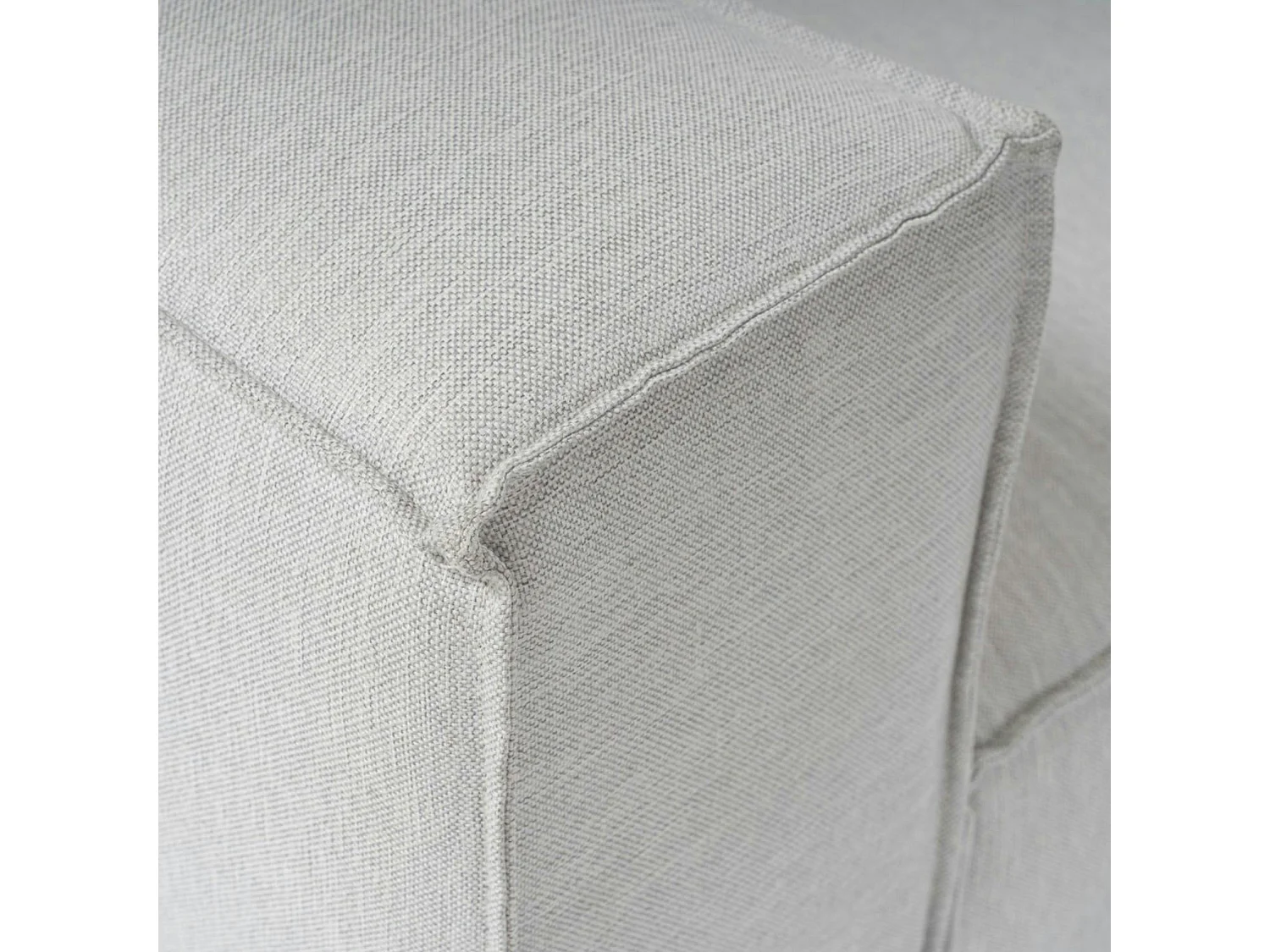 Canapé 3 places lin gris clair, accoudoirs carrés SPELLO