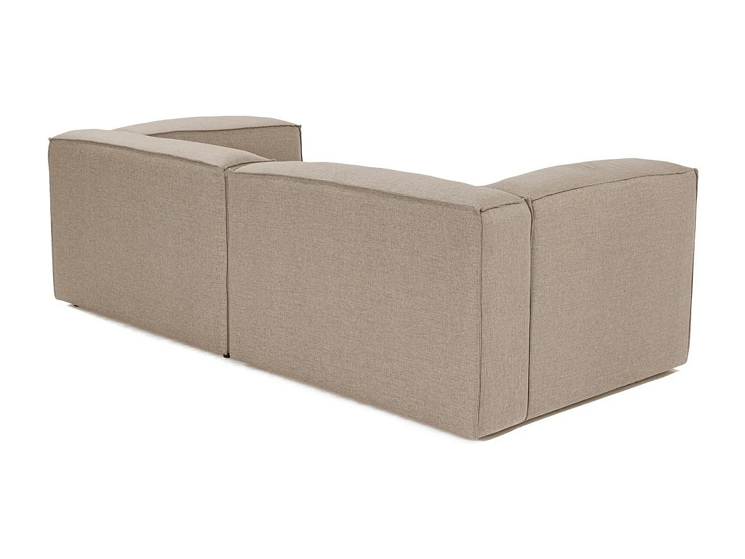 Canapé 2 places lin taupe, accoudoirs carrés SPELLO