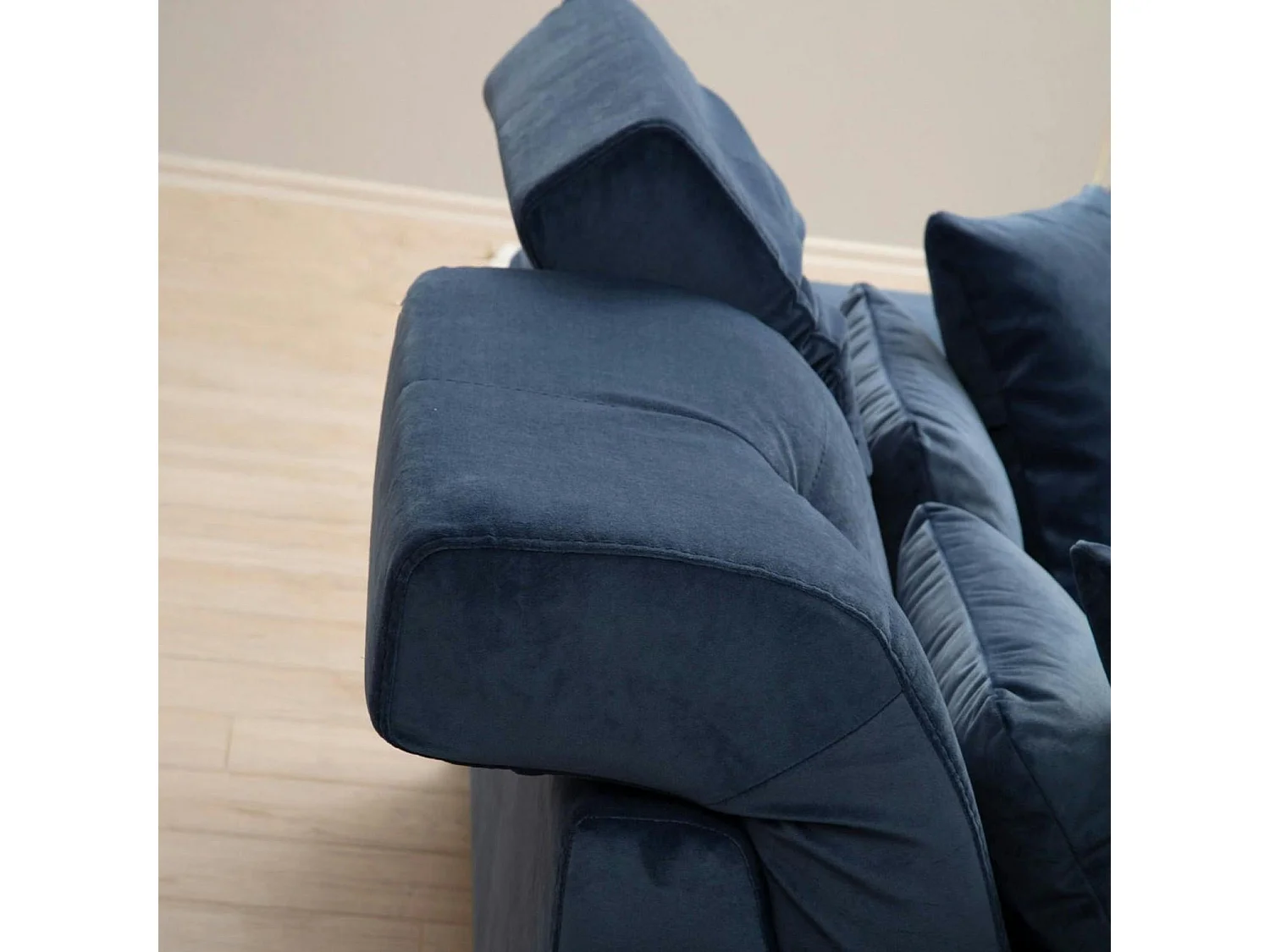 Canapé 2 places bleu avec dossier inclinable MILO