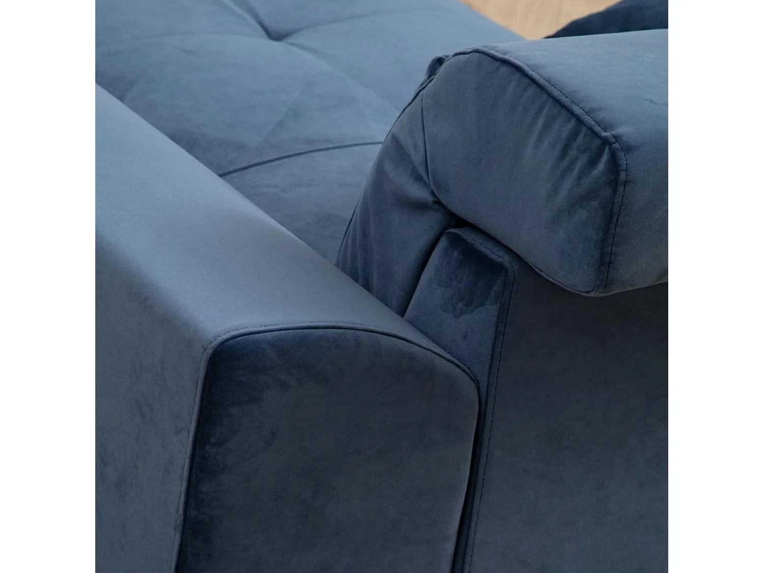 Canapé 2 places bleu avec dossier inclinable MILO