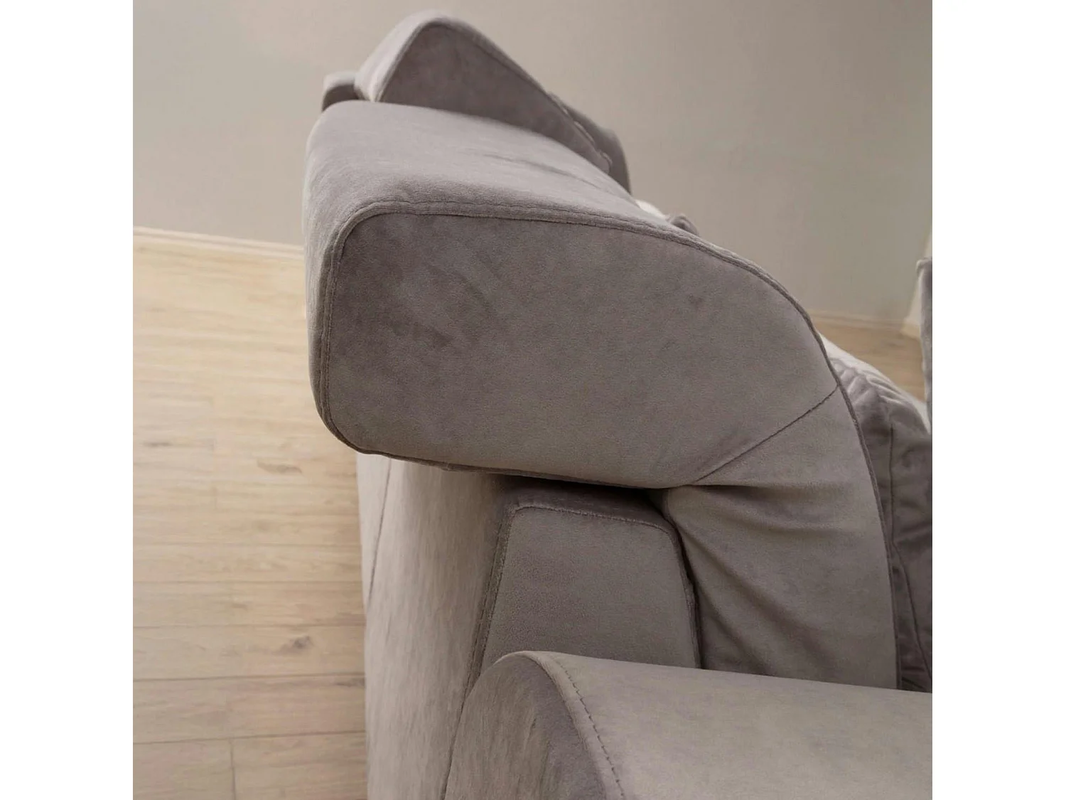 Canapé 2 places gris clair avec dossier inclinable MILO