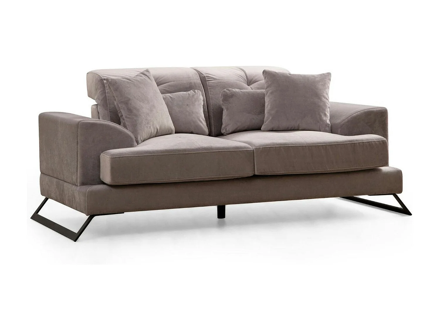 Canapé 2 places gris clair avec dossier inclinable MILO