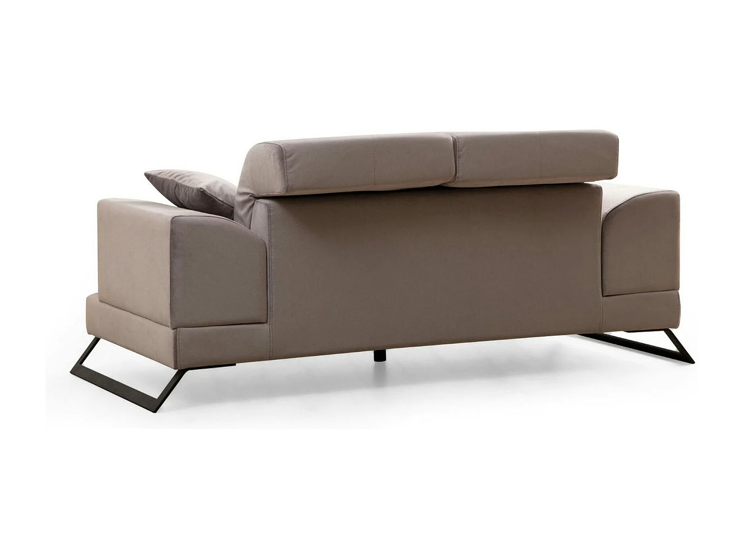 Canapé 2 places gris clair avec dossier inclinable MILO