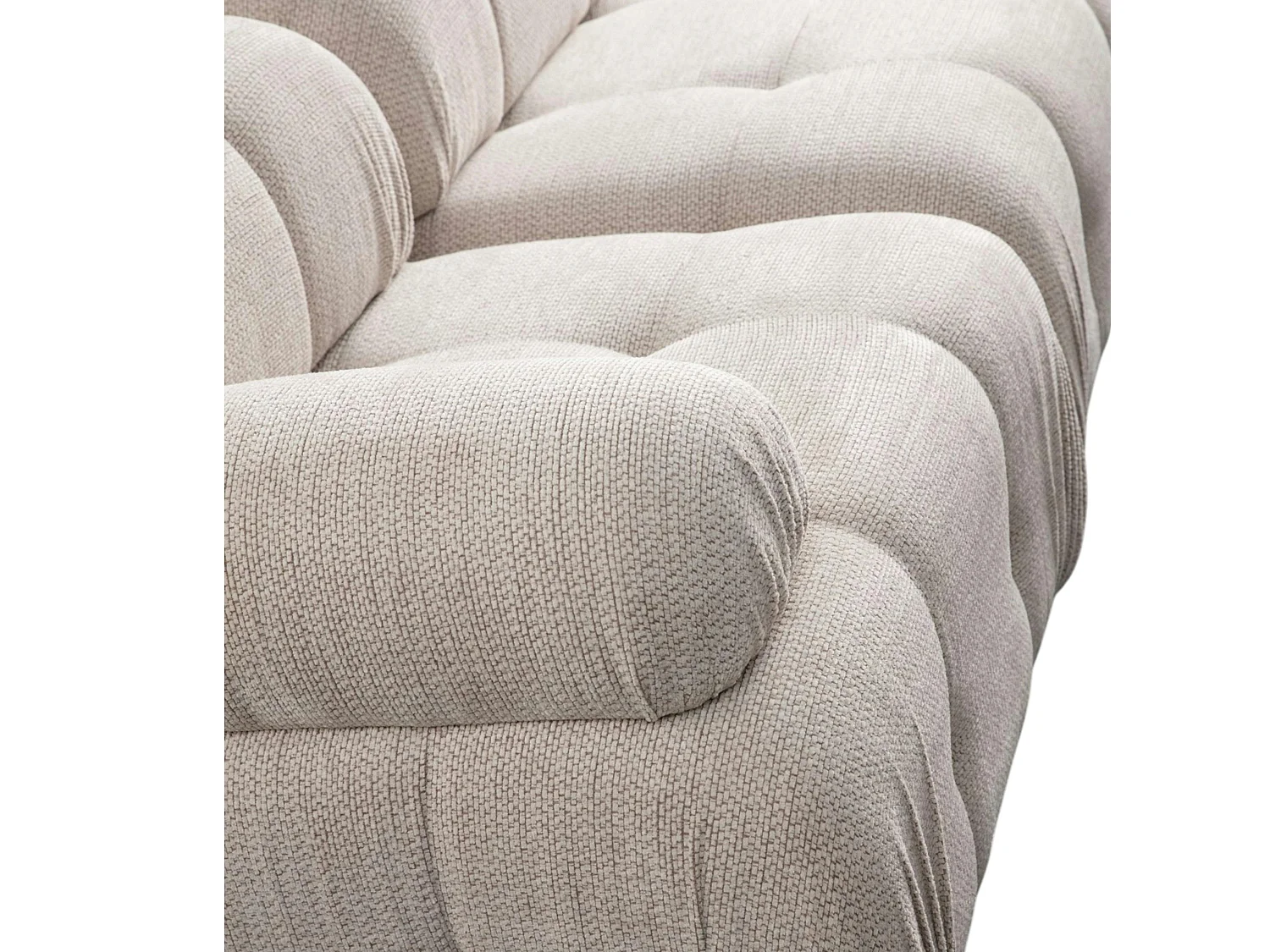 Canapé 3 places écru 290 cm, avec repose-pieds ICA