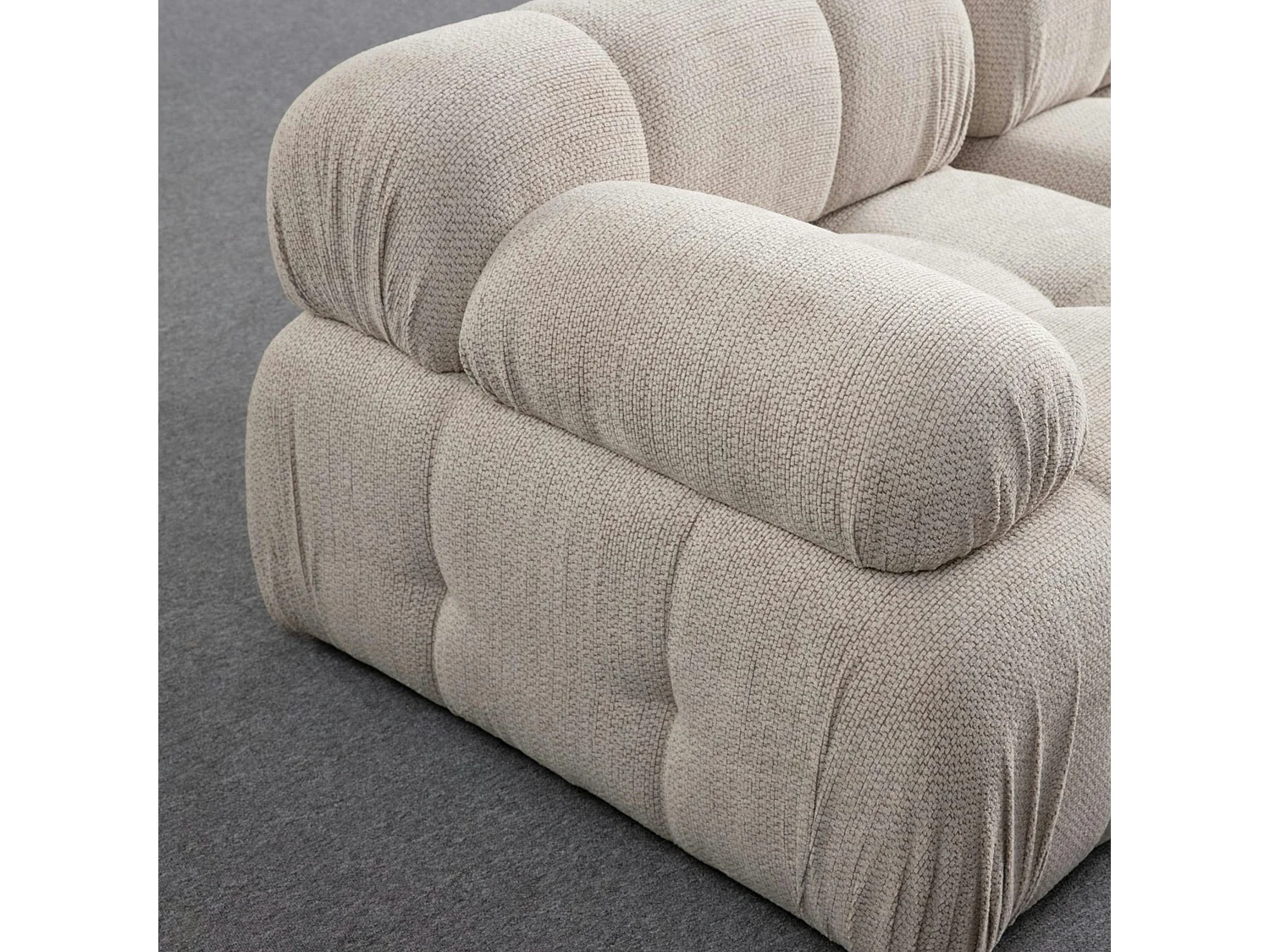 Canapé 3 places écru 290 cm, avec repose-pieds ICA