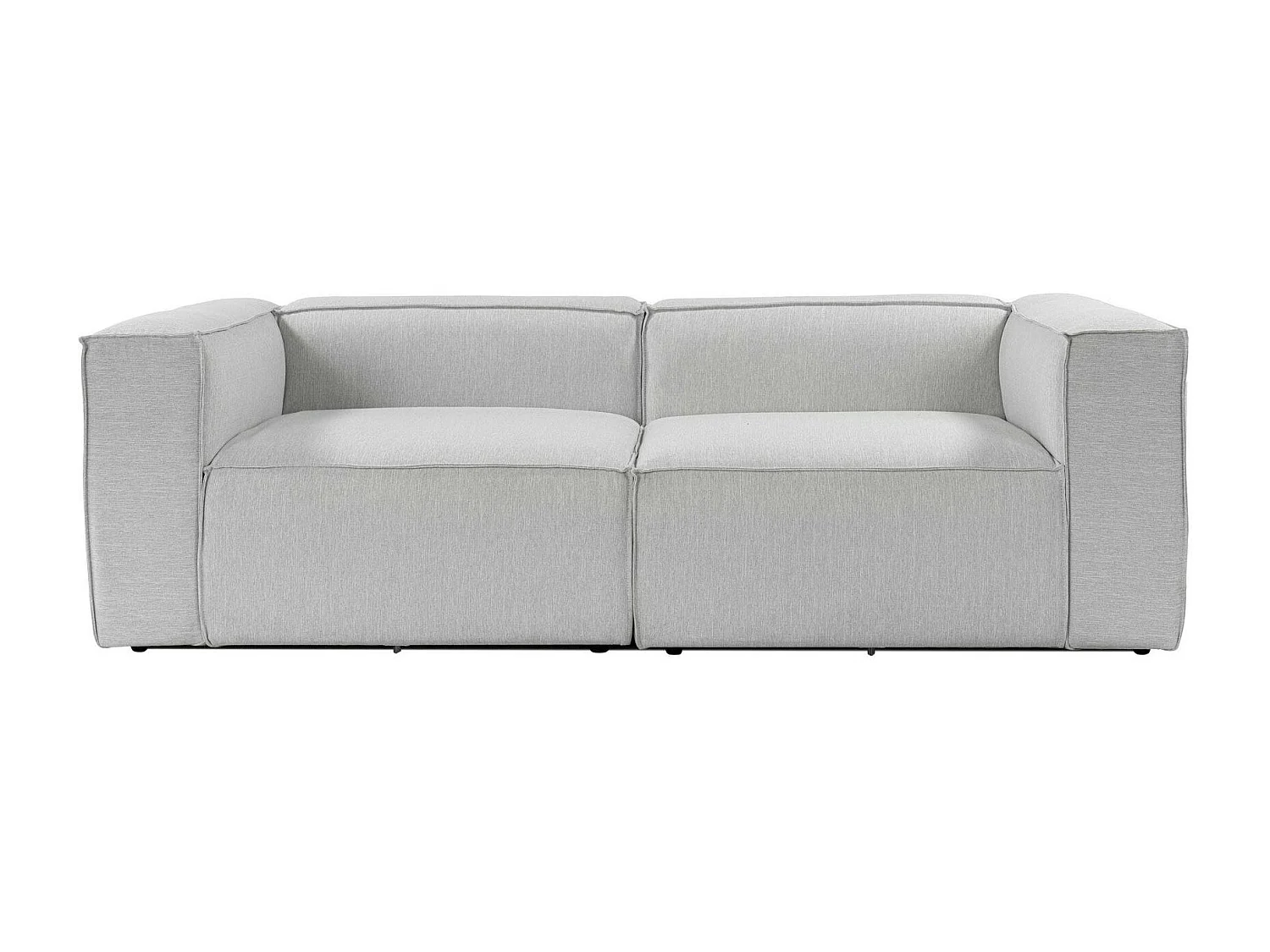 Canapé 2 places lin gris clair, accoudoirs carrés SPELLO