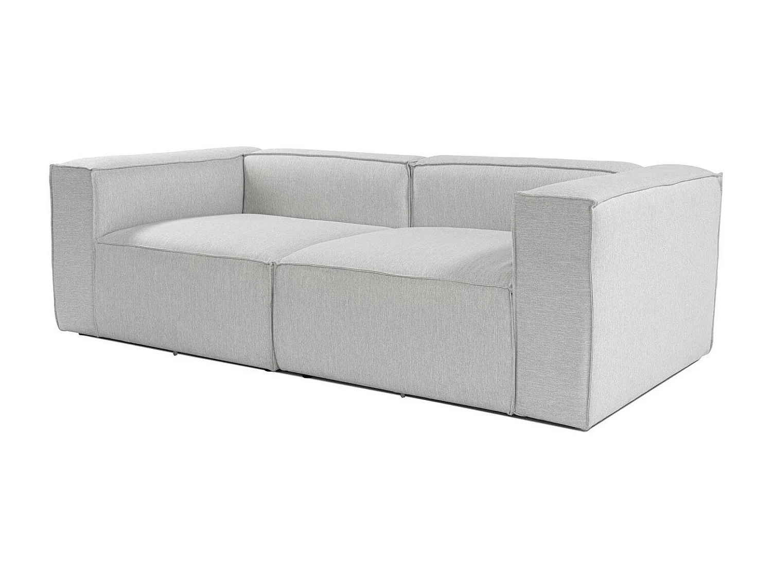 Canapé 2 places lin gris clair, accoudoirs carrés SPELLO