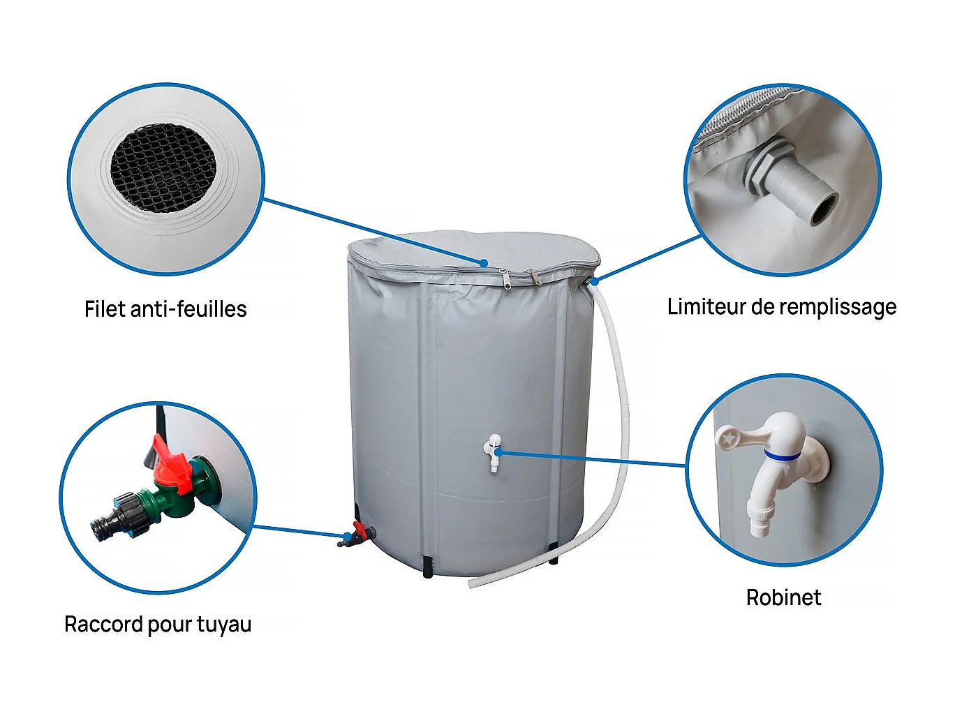 Gerätehaus aus Metall "Dallas" - 5,29 m² mit Dachrinne und Wasserauffangbecken - Taupe