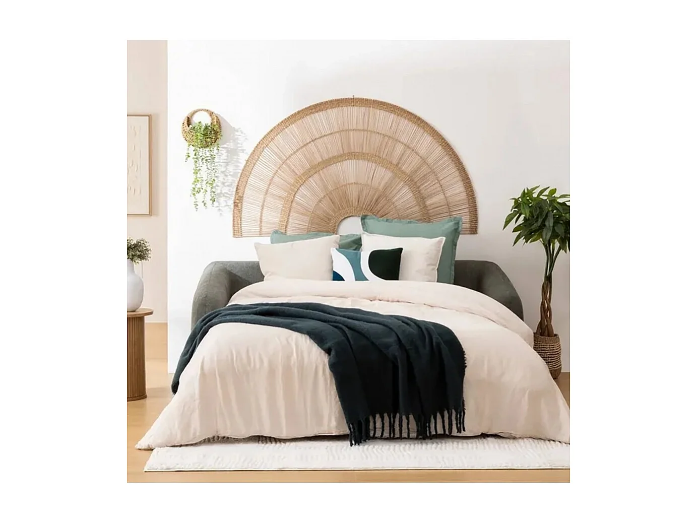 Lit Canapé convertible 3 places, coloris Vert cèdre- Longueur 198 x Profondeur 98 x Hauteur 73 cm