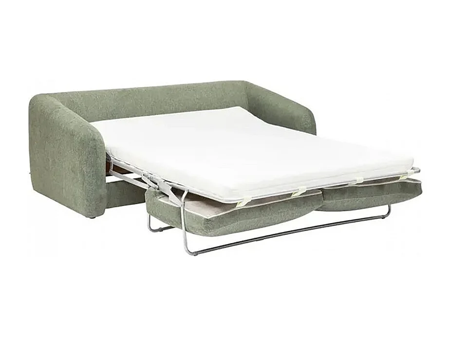 Lit Canapé convertible 3 places, coloris Vert cèdre- Longueur 198 x Profondeur 98 x Hauteur 73 cm