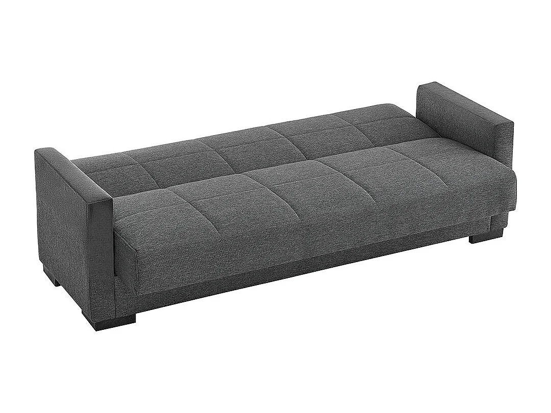 Canapé-lit 3 places clic-clac en tissu gris canapé sofa convertible - Longueur 212 x Hauteur 81 x Profondeur 73 cm