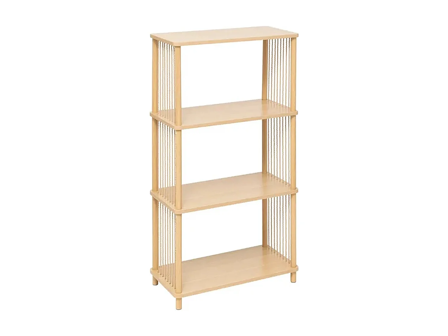 Etagère droite à 4 niveaux effet bois clair - Longueur 60 x Profondeur 30 x Hauteur 110 cm
